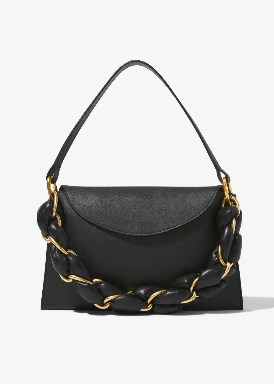 Braided Chain Shoulder Bag (Black)