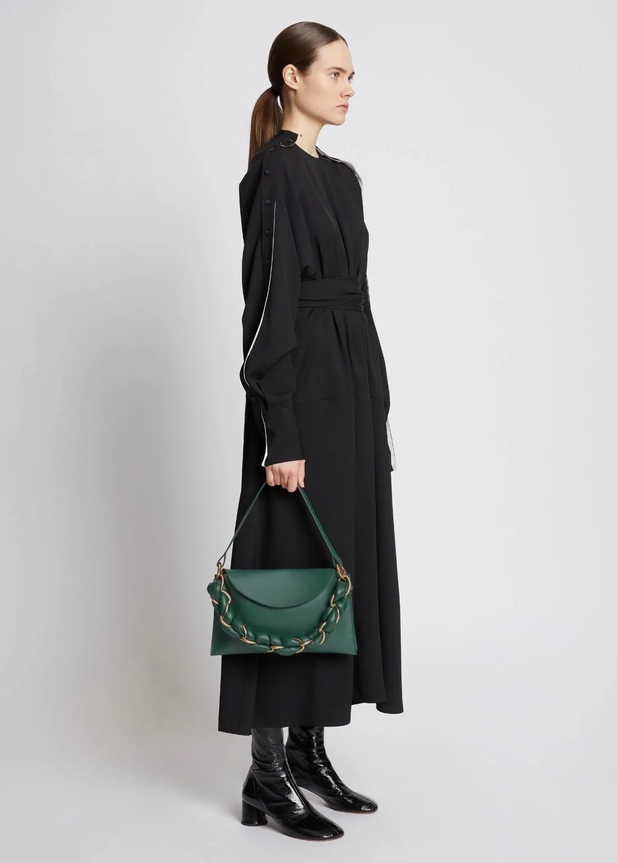 Braided Chain Shoulder Bag (Forest Green)
