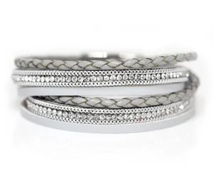 Braided Gray Sparkly Bracelet