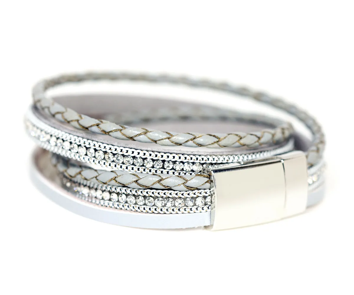 Braided Gray Sparkly Bracelet