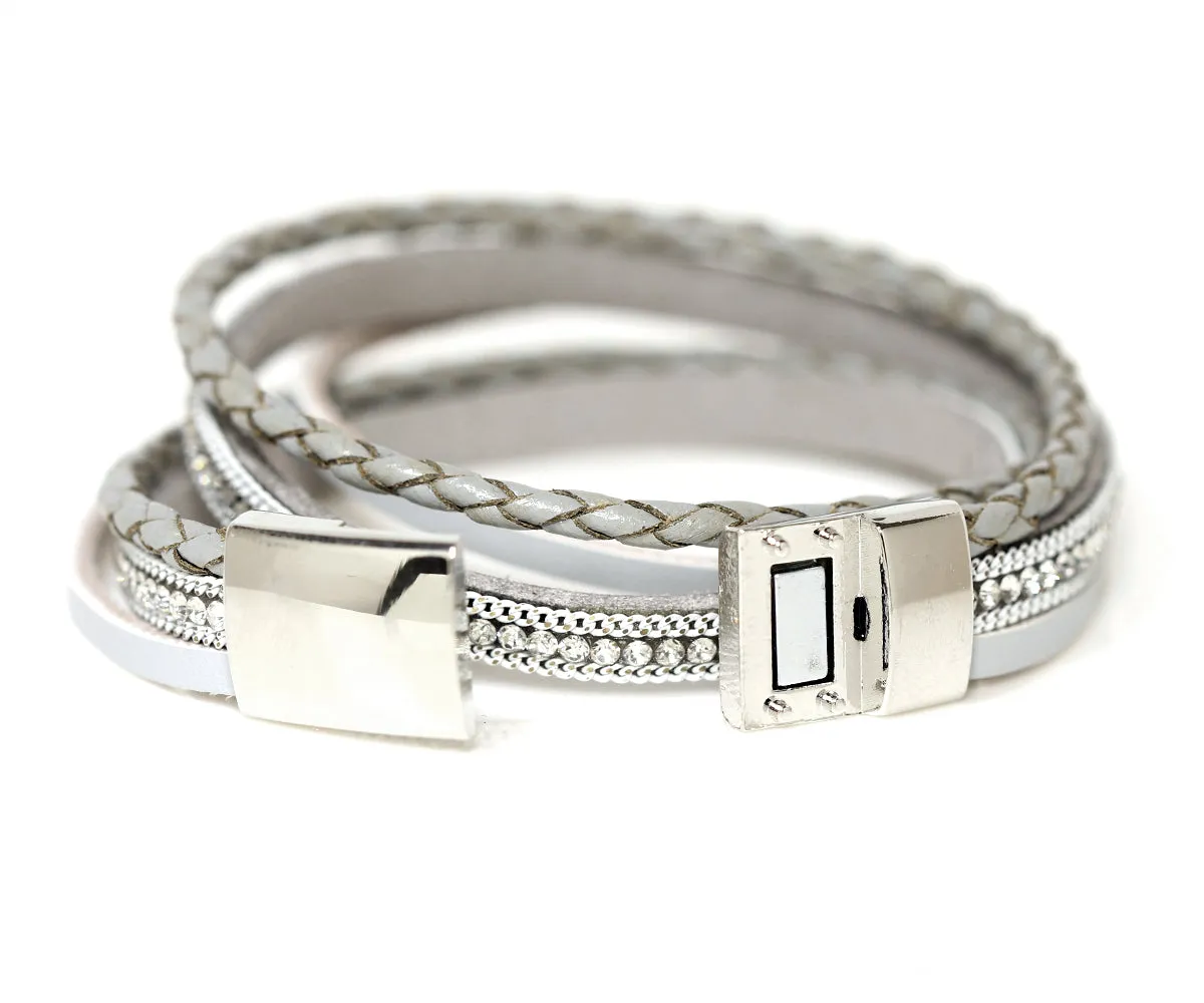 Braided Gray Sparkly Bracelet