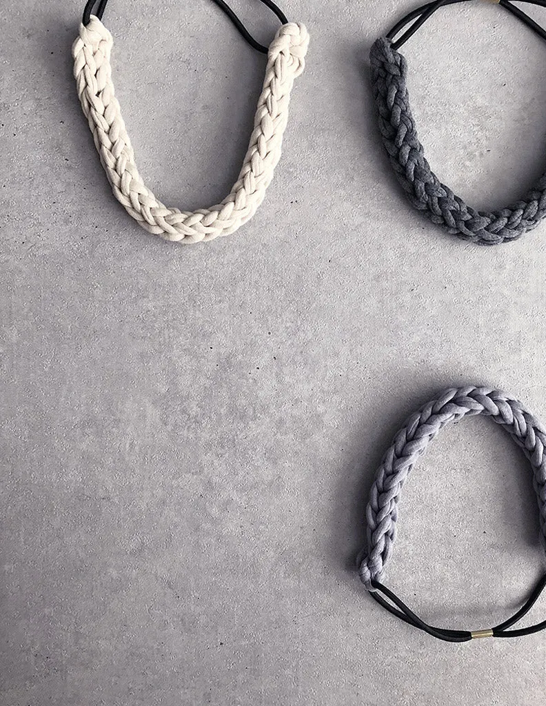 Braided Hairband Charcoal