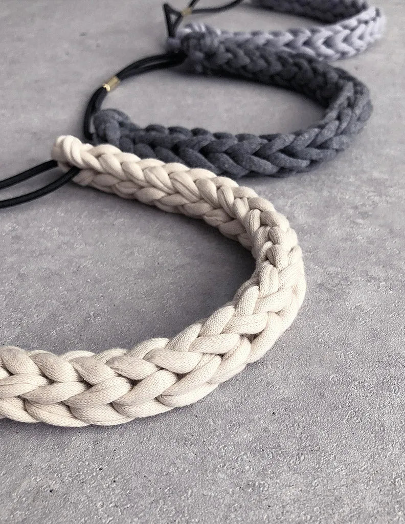 Braided Hairband Charcoal