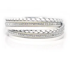 Braided White Sparkly Bracelet