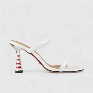 Bulbul Leather Heel Sandal White LAR6005