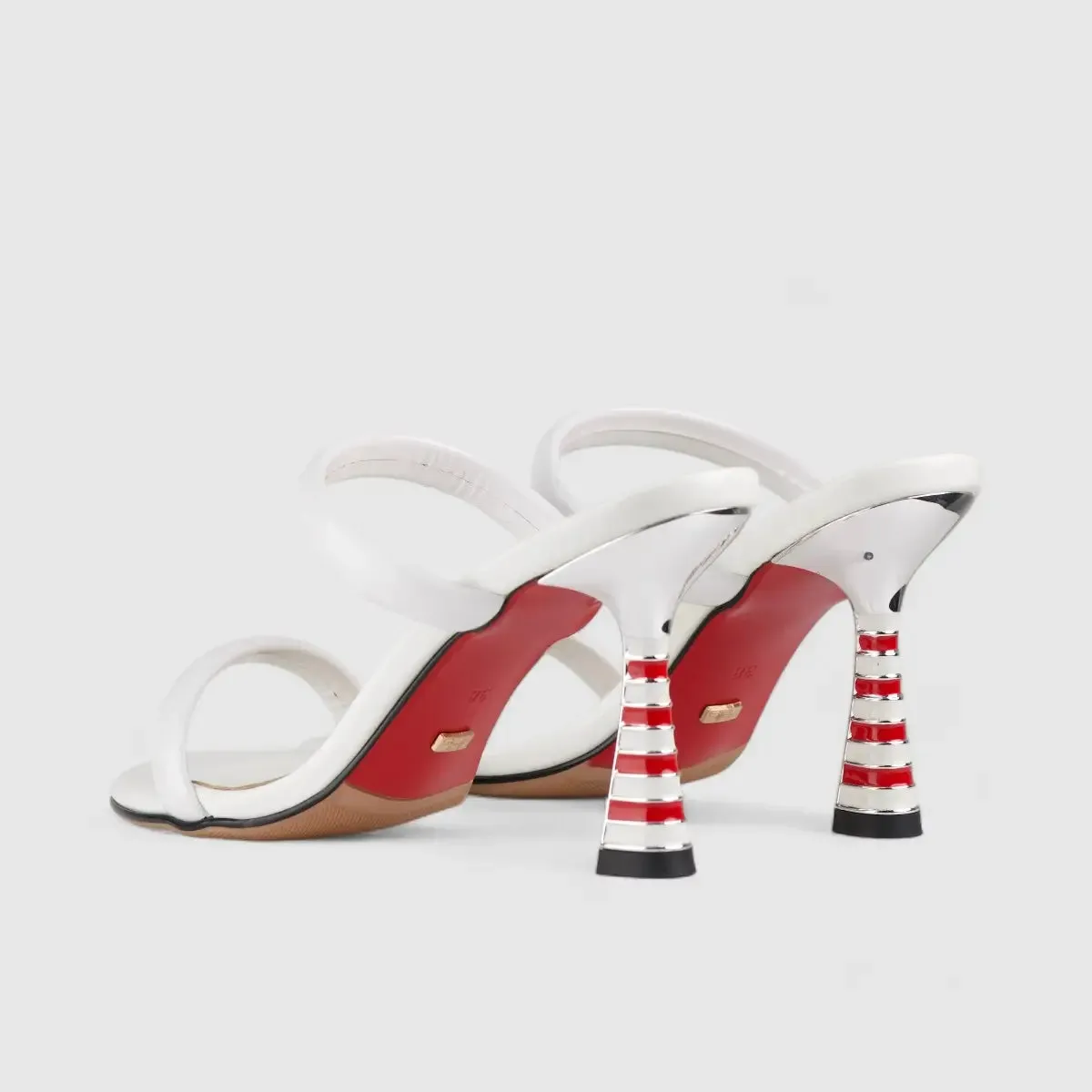 Bulbul Leather Heel Sandal White LAR6005