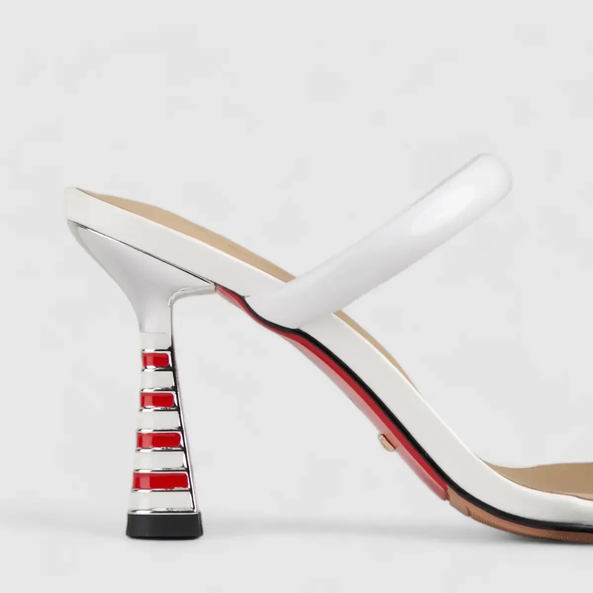 Bulbul Leather Heel Sandal White LAR6005