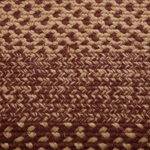 Burgundy and Tan Jute Braided Rug