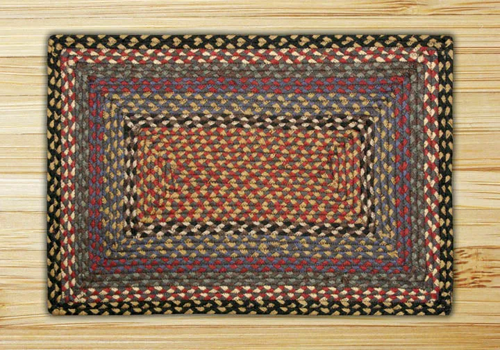 Burgundy/Blue/Gray C-043 Jute Braided Rug