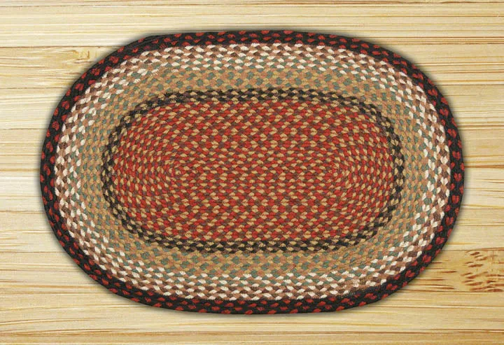 Burgundy/Mustard C-019 Jute Braided Rug