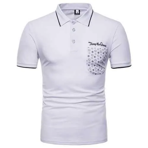 Business Casual Printed Cotton Golf Shirt