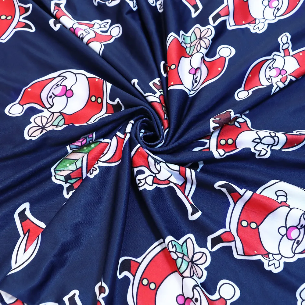 Casual Christmas Printed Dress Long Sleeve Dress