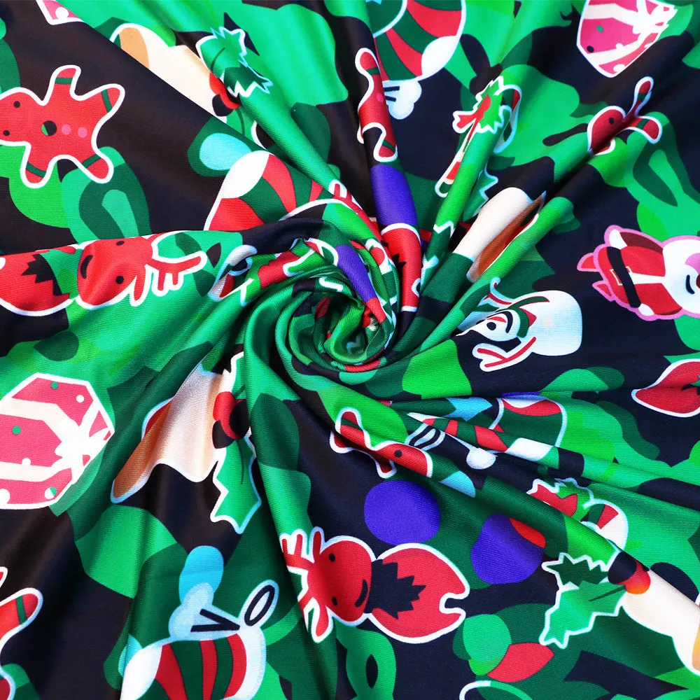 Casual Christmas Printed Dress Long Sleeve Dress