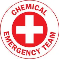 CHEMICAL EMERGENCY TEAM Hard Hat Labels