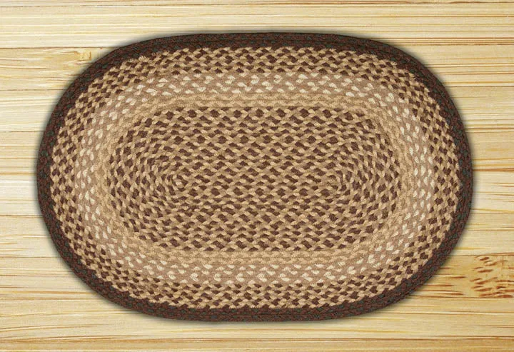 Chocolate / Natural C-017 Jute Braided Rug - OVAL