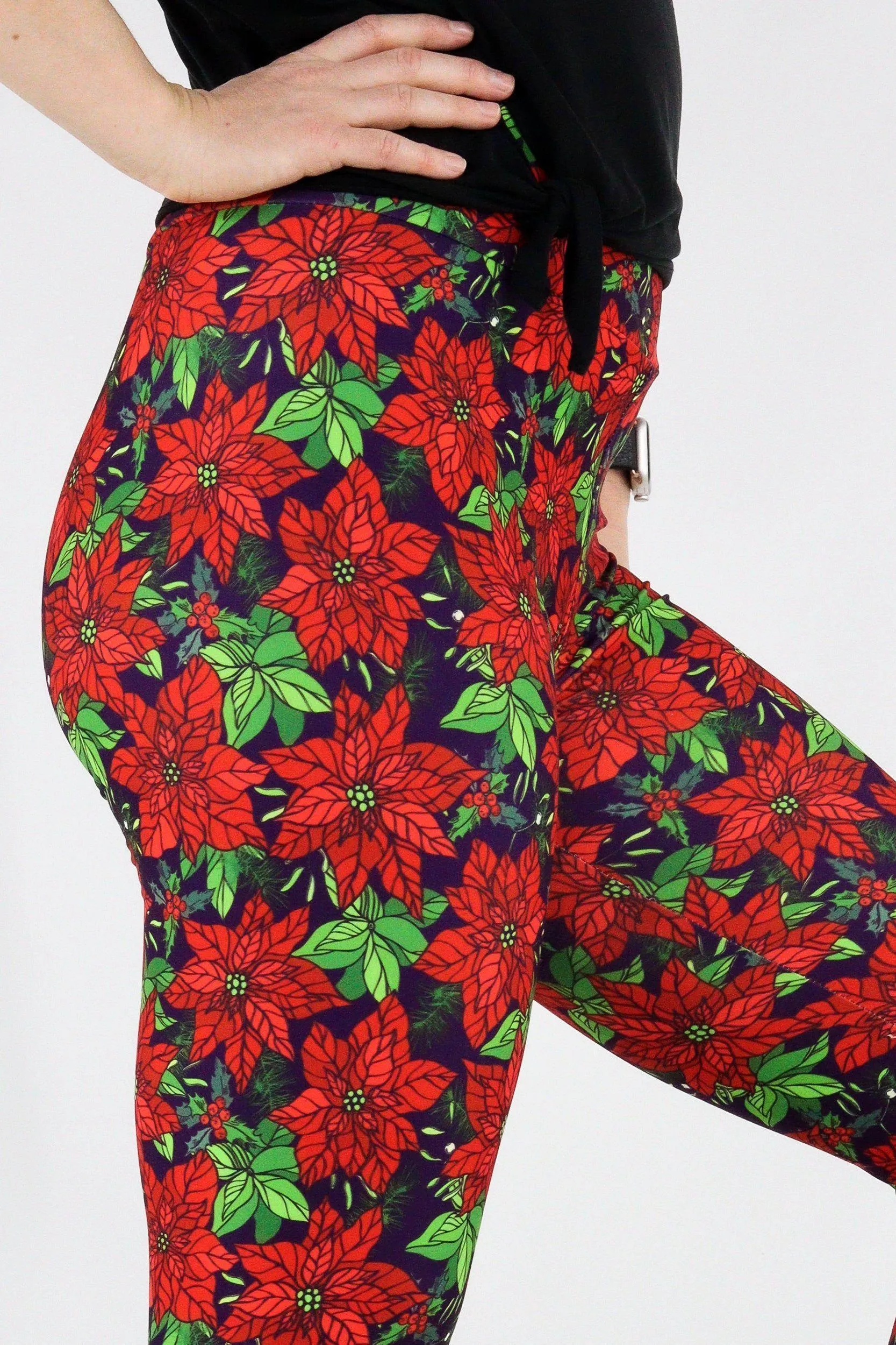 Christmas Poinsettia - Casual Full Leggings