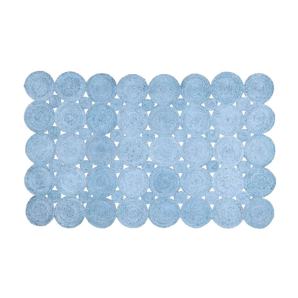 Circle of Life Braided Area Jute Rug - Blue