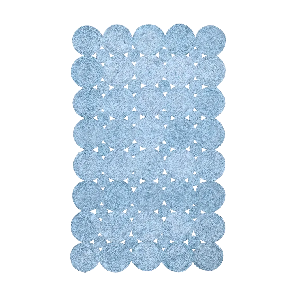 Circle of Life Braided Area Jute Rug - Blue