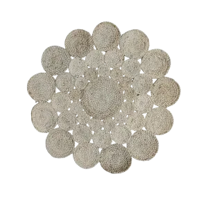 Circles Round Jute Rug - Natural