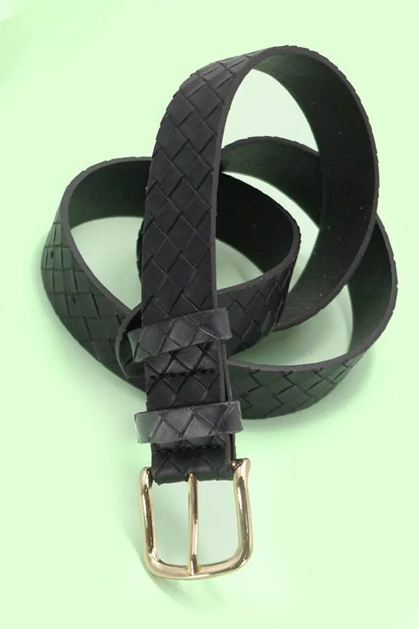 Classic Braided Faux Leather Belt