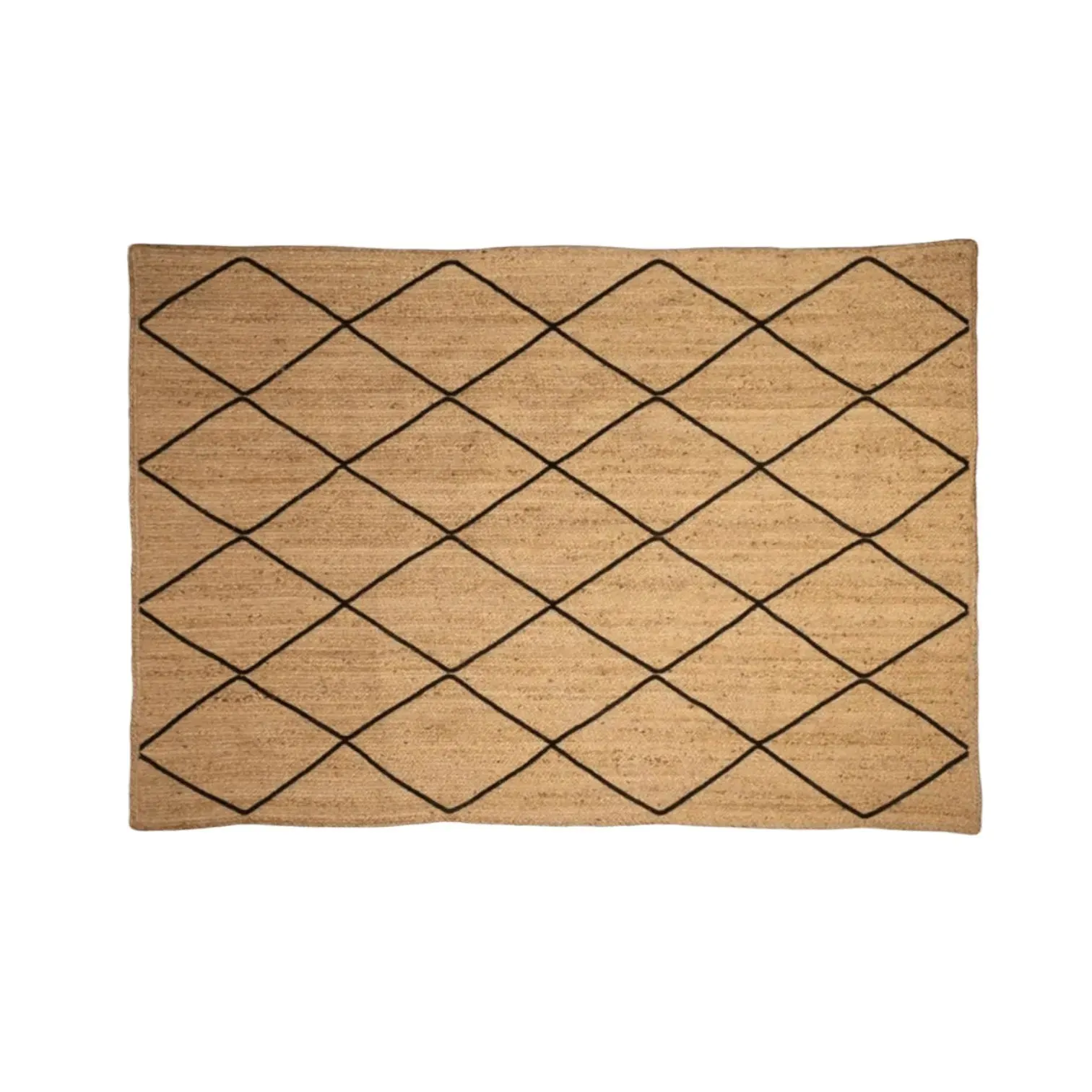Classic Diamond Jute Rug - Natural Color