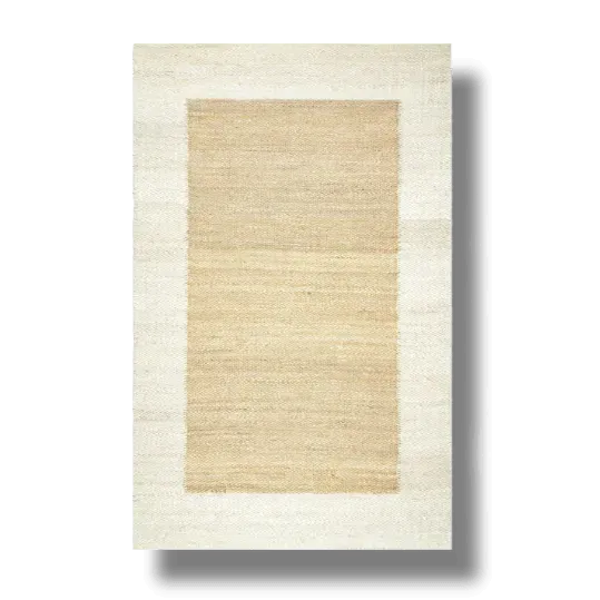 Classic Two Toned Natural Blended Jute Rug