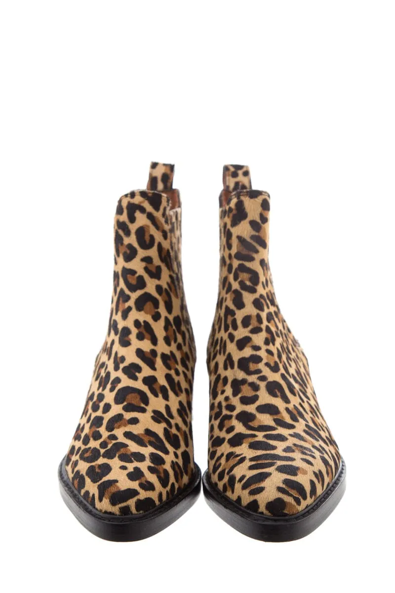 Coach Brown Pony Hair Cheetah Print Pointed Toe Booties SZ 6