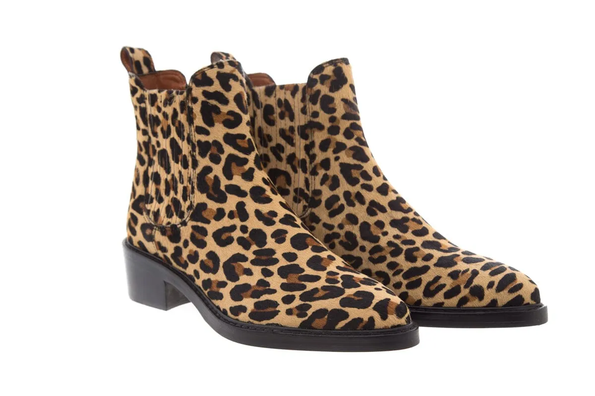 Coach Brown Pony Hair Cheetah Print Pointed Toe Booties SZ 6