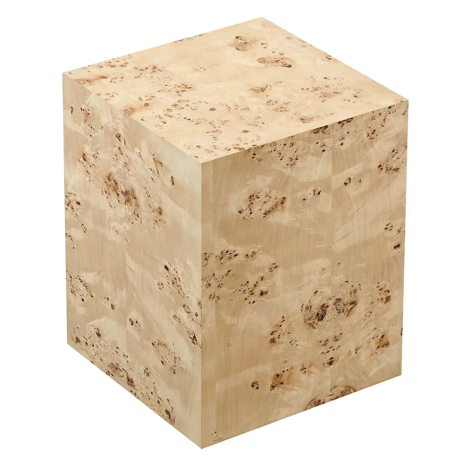 COSMOS SQUARE BURL WOOD SIDE TABLE
