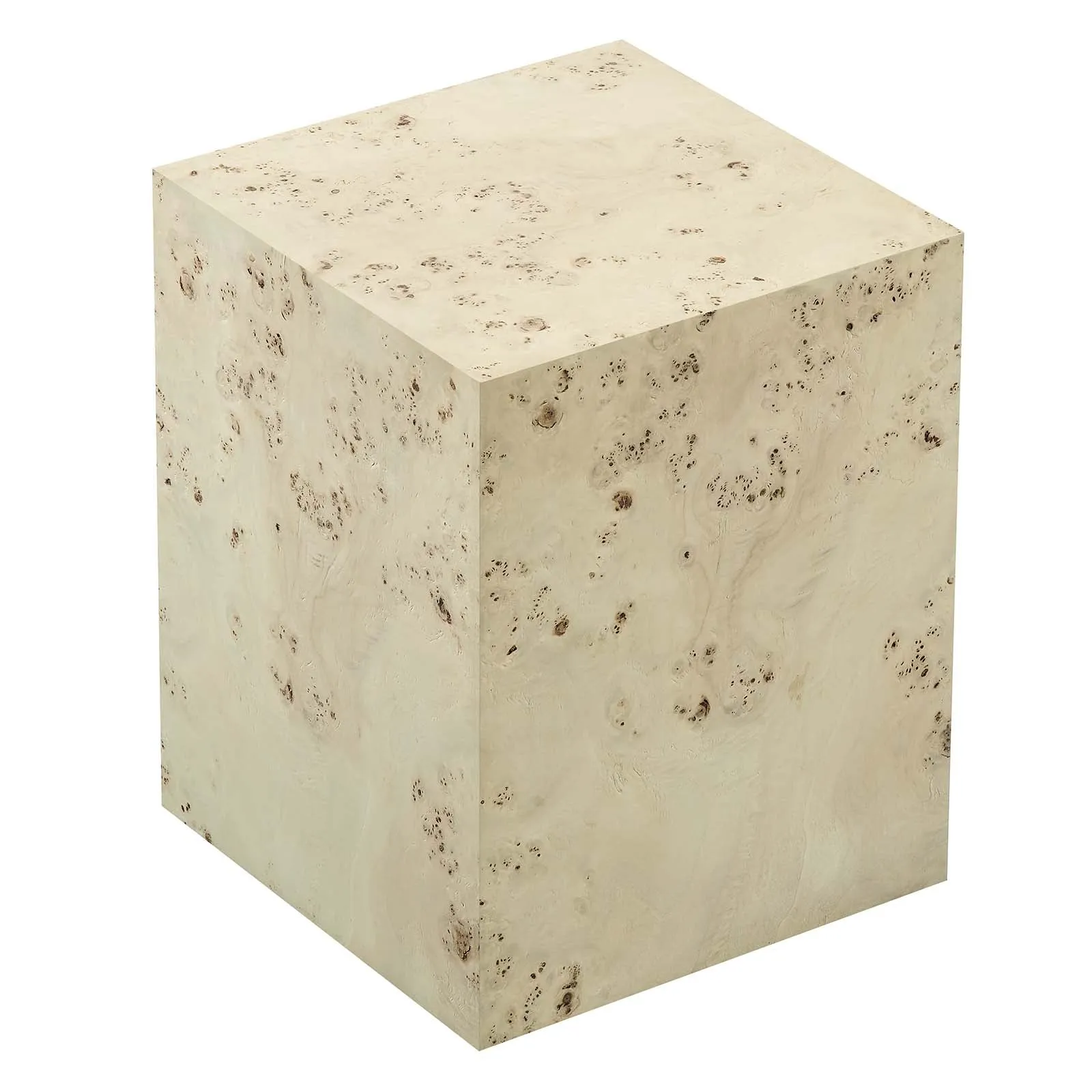 COSMOS SQUARE BURL WOOD SIDE TABLE