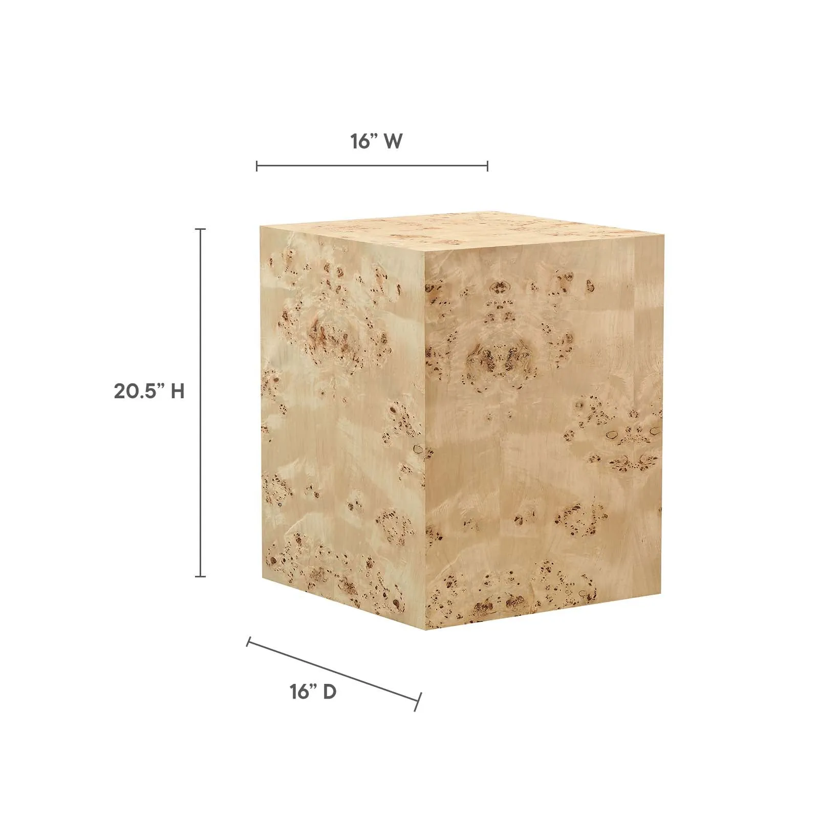 COSMOS SQUARE BURL WOOD SIDE TABLE