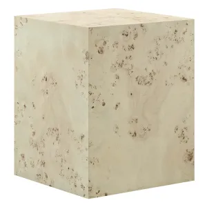 COSMOS SQUARE BURL WOOD SIDE TABLE