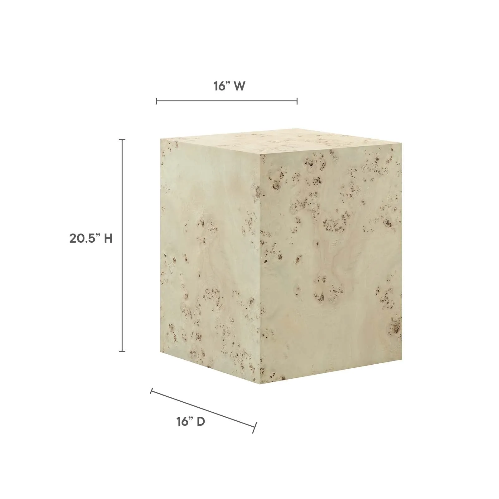 COSMOS SQUARE BURL WOOD SIDE TABLE