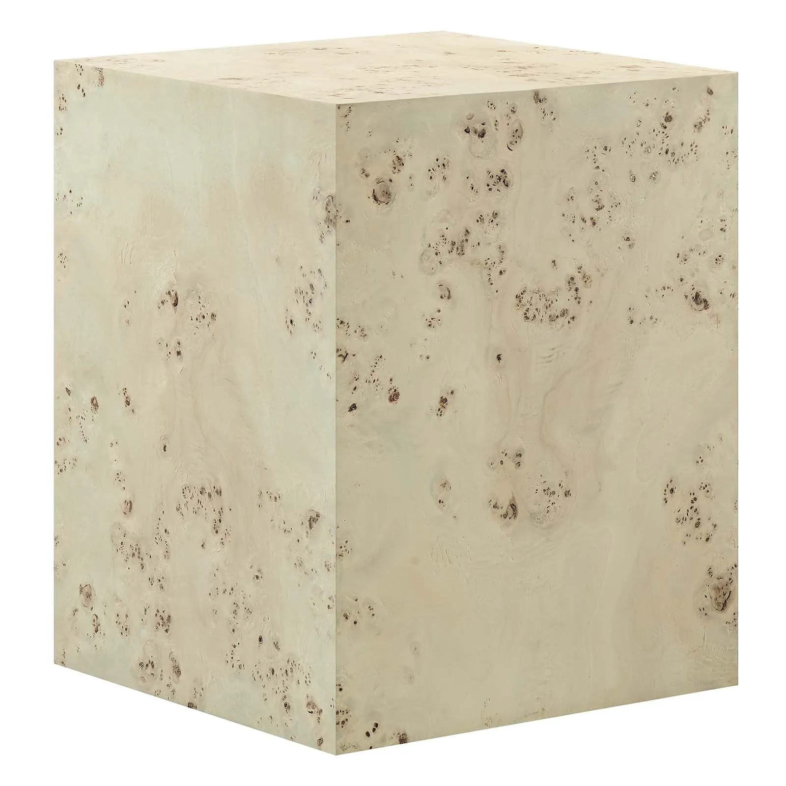 COSMOS SQUARE BURL WOOD SIDE TABLE