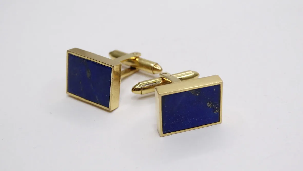 Cufflinks Blue Lapis 1970's