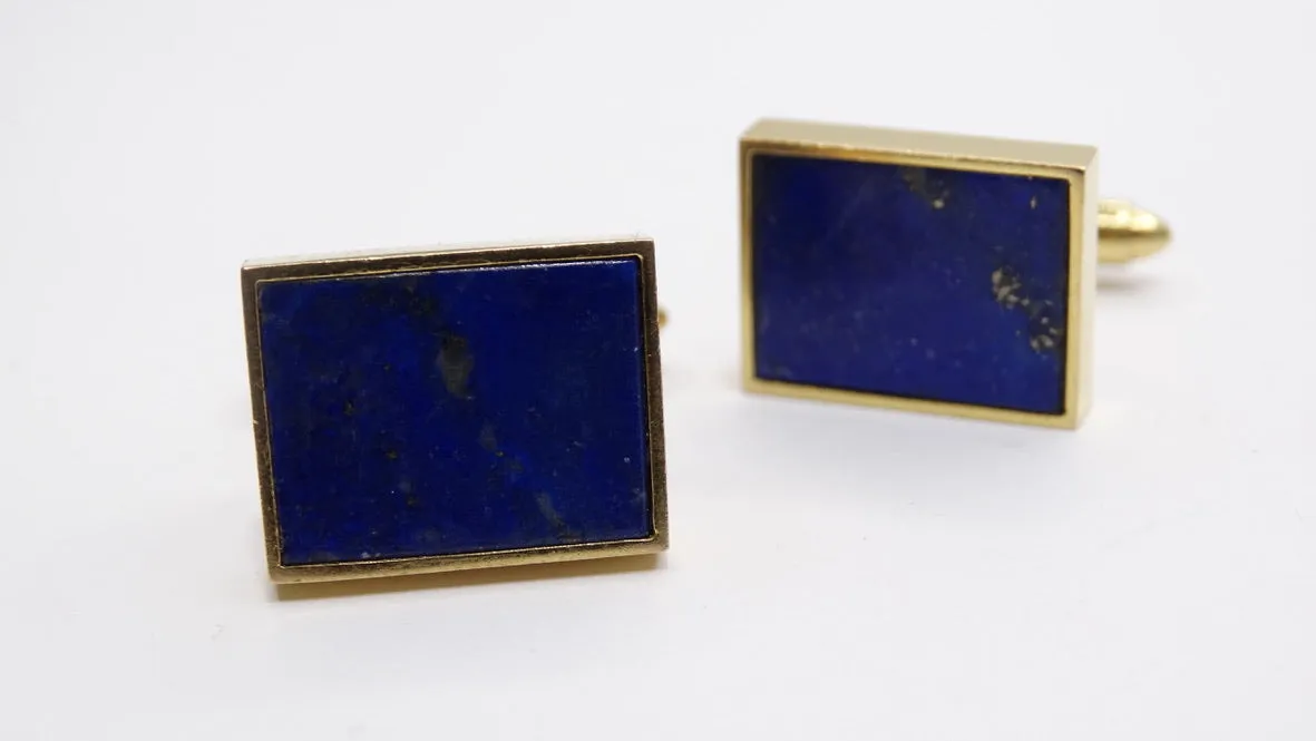 Cufflinks Blue Lapis 1970's