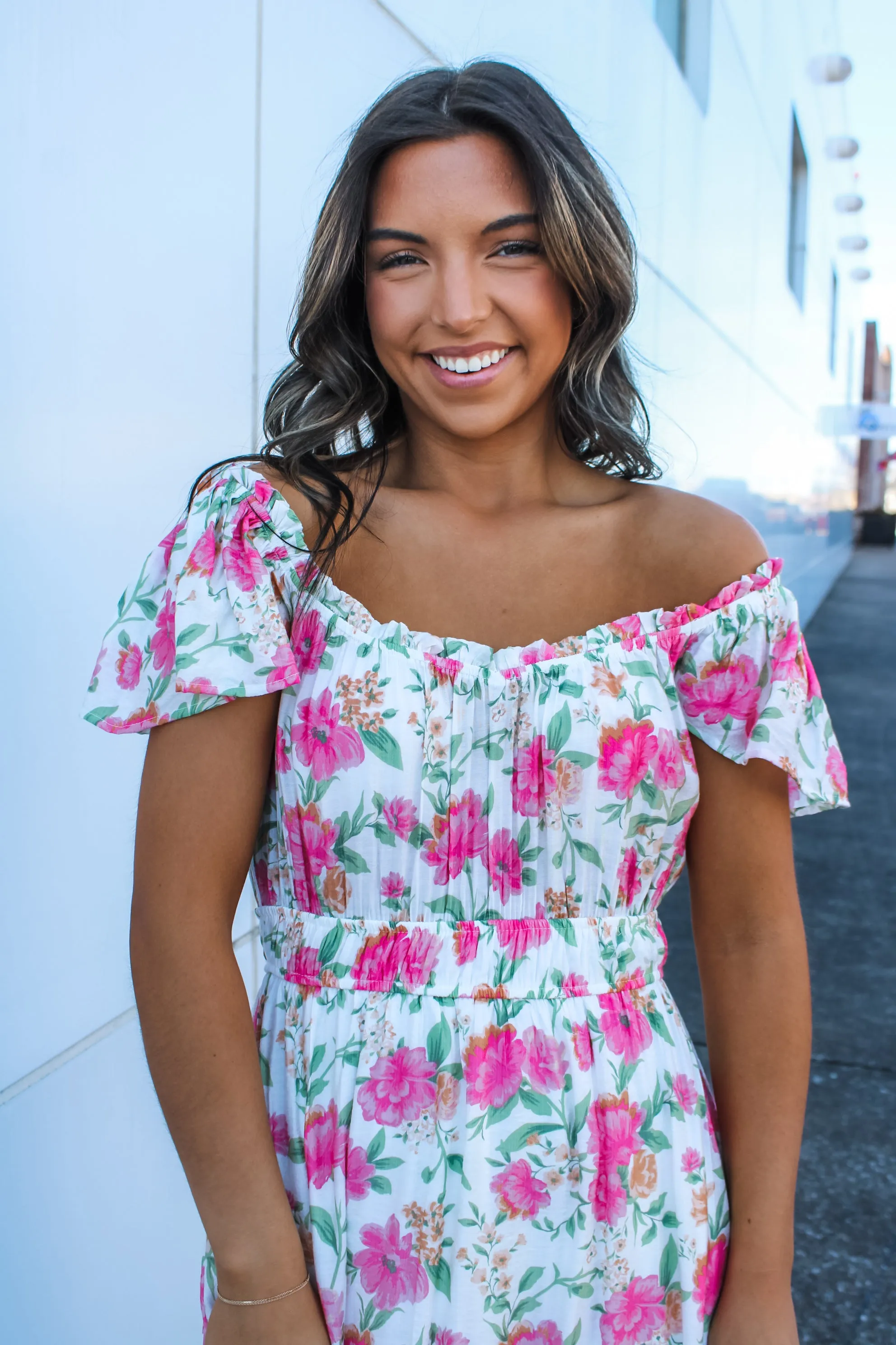 Daffodil Delight Ruffle Dress • Pink Floral