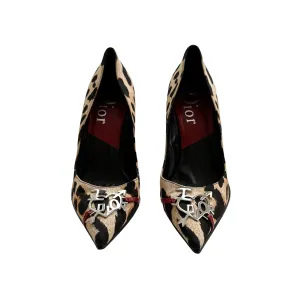 Dior Cheetah Heart Logo Heels