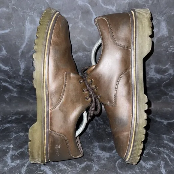 Dr. Martens Brown Kent Leather Lace Up Casual Work Oxford 3 Eye Doc Mens Size 10