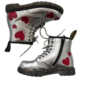 Dr. Martens Toddler 1460 GLITTER STAR PATENT LACE UP BOOTS Valentines's day 10