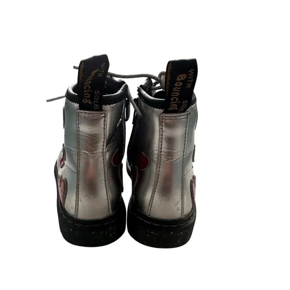 Dr. Martens Toddler 1460 GLITTER STAR PATENT LACE UP BOOTS Valentines's day 10