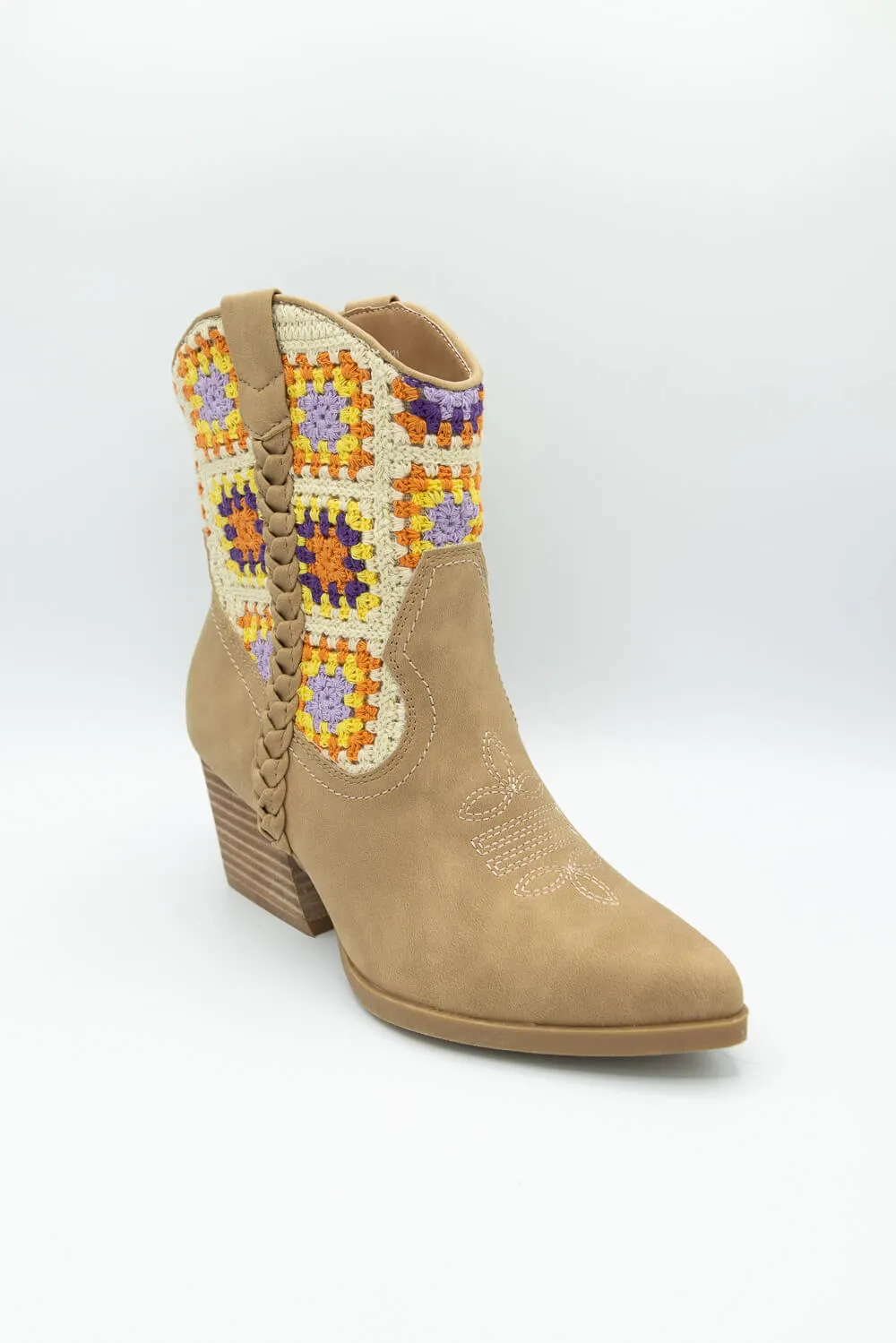 DV Dolce Karyn Crochet Booties for Women in Tan | KARYN CROCHET-TAN