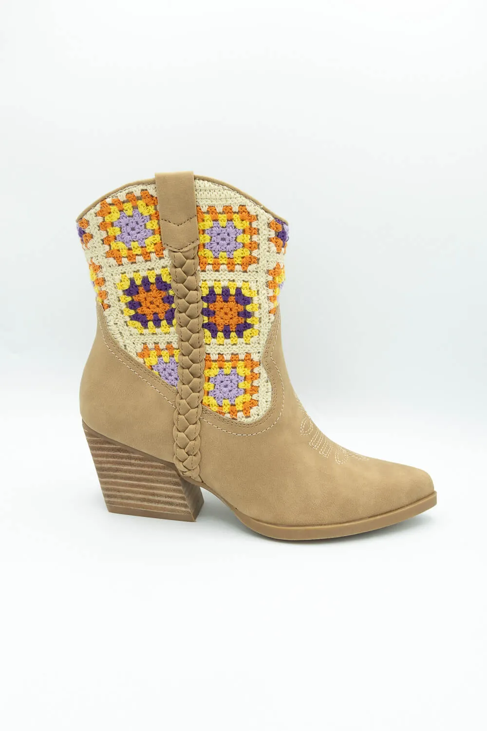 DV Dolce Karyn Crochet Booties for Women in Tan | KARYN CROCHET-TAN