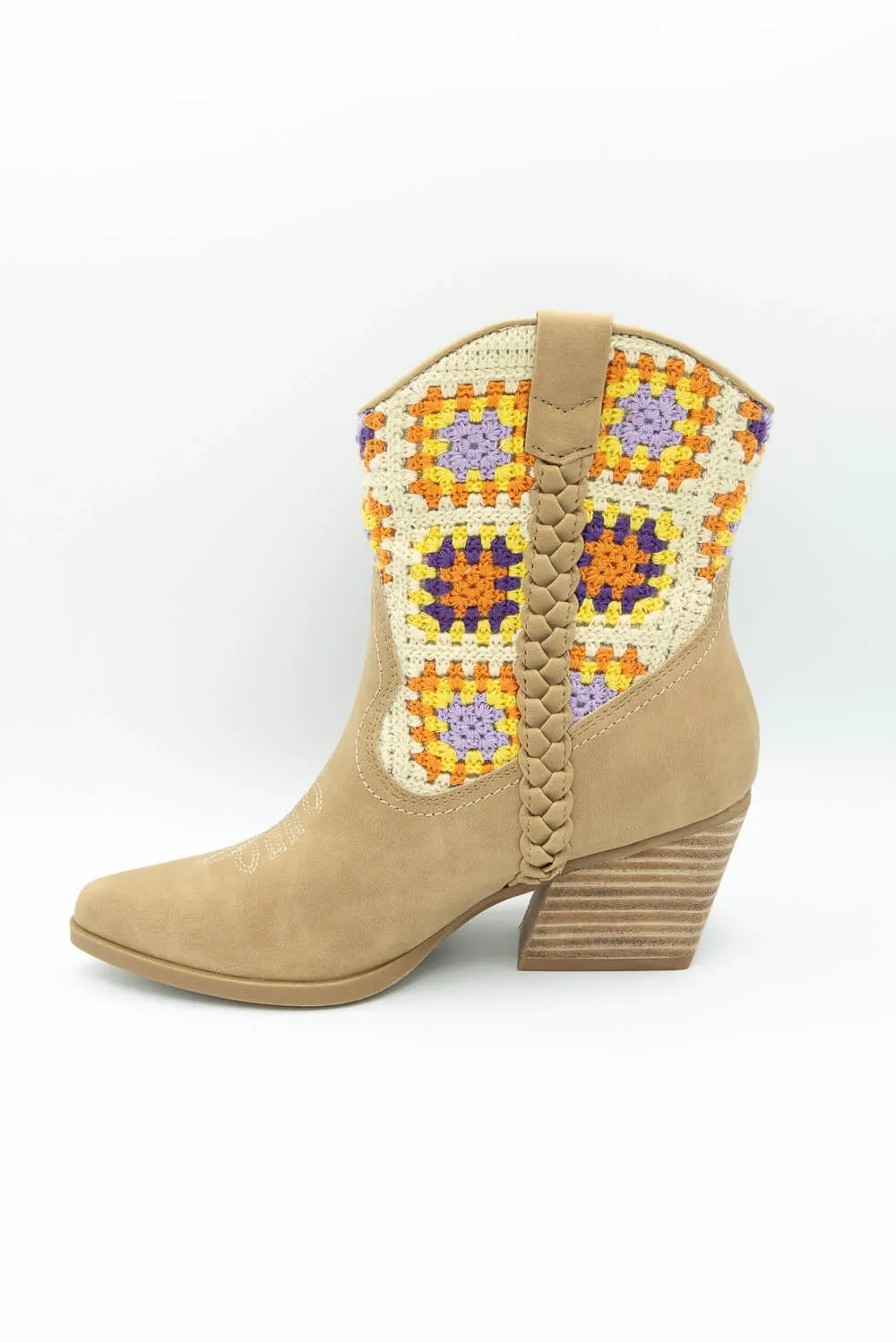 DV Dolce Karyn Crochet Booties for Women in Tan | KARYN CROCHET-TAN