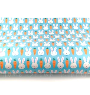 Easter Bunnies & Carrots Synthetic Leather Sheet USDR