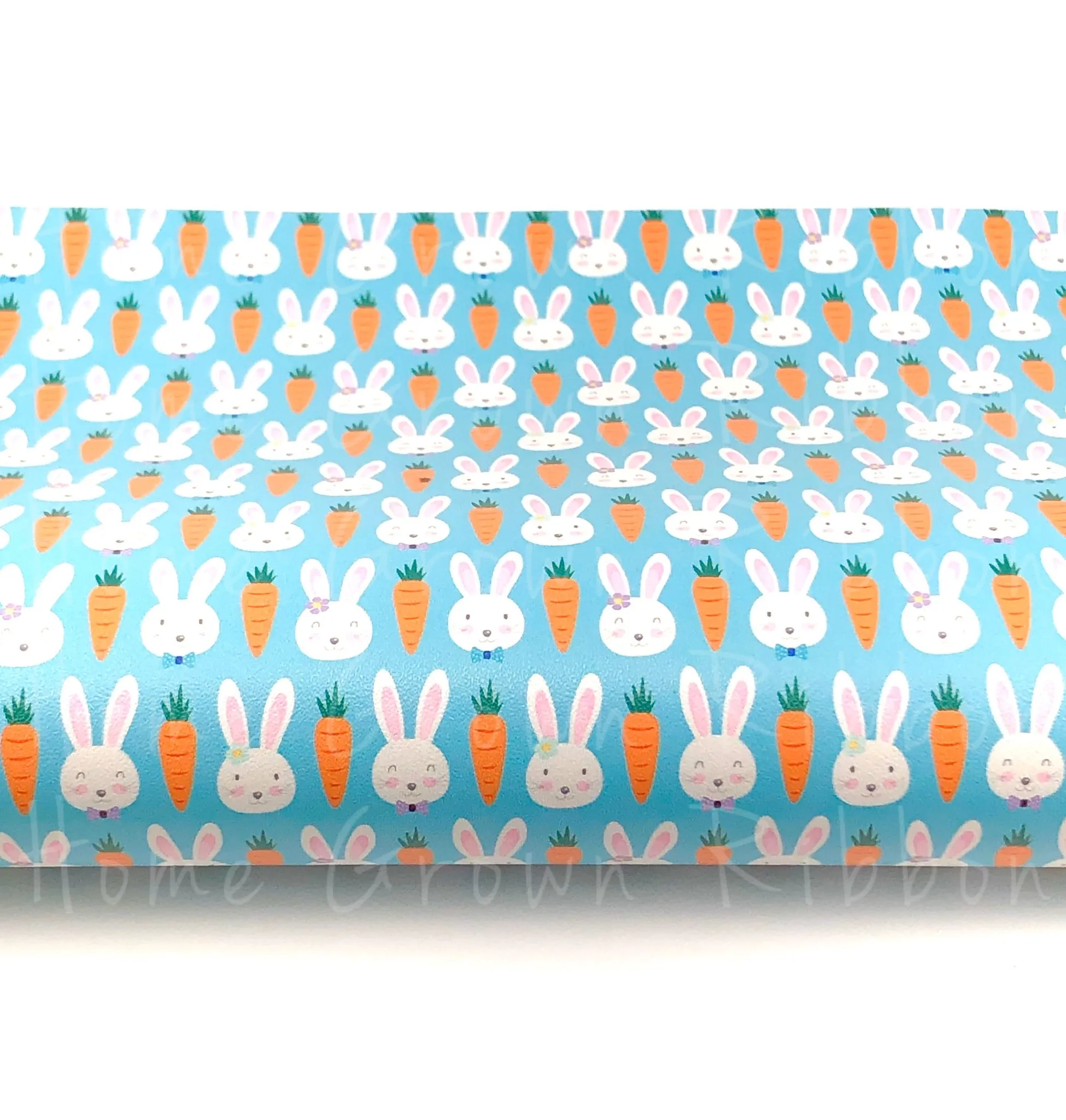 Easter Bunnies & Carrots Synthetic Leather Sheet USDR