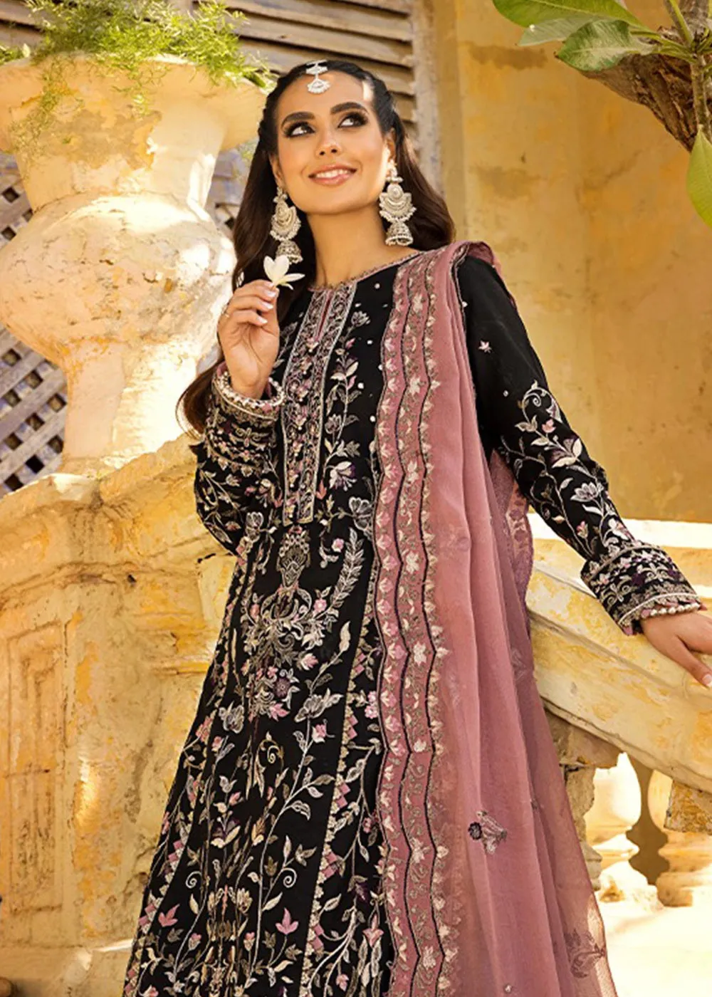 Embellished Black Kameez Salwar Pakistani Party Wear