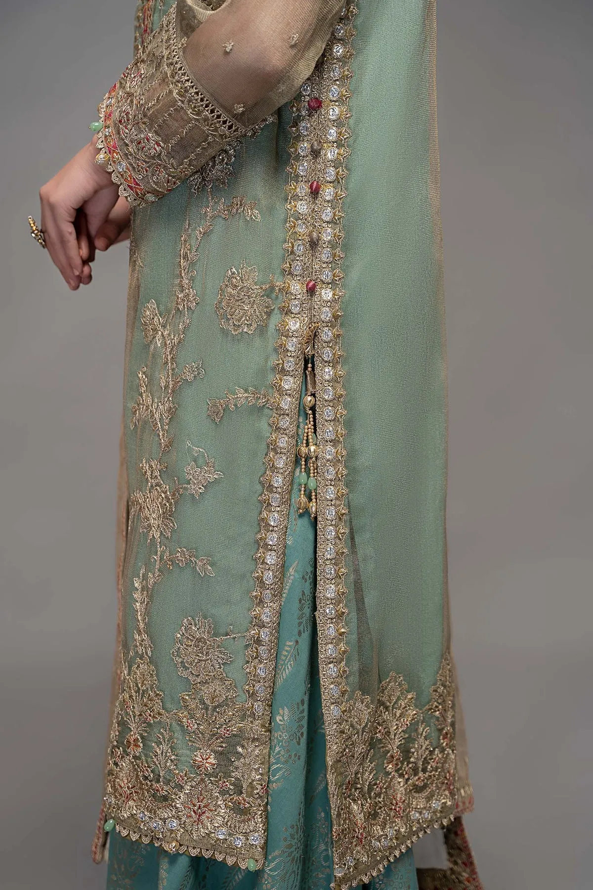 Embellished Ferozi Salwar Kameez Pakistani Party Dresses