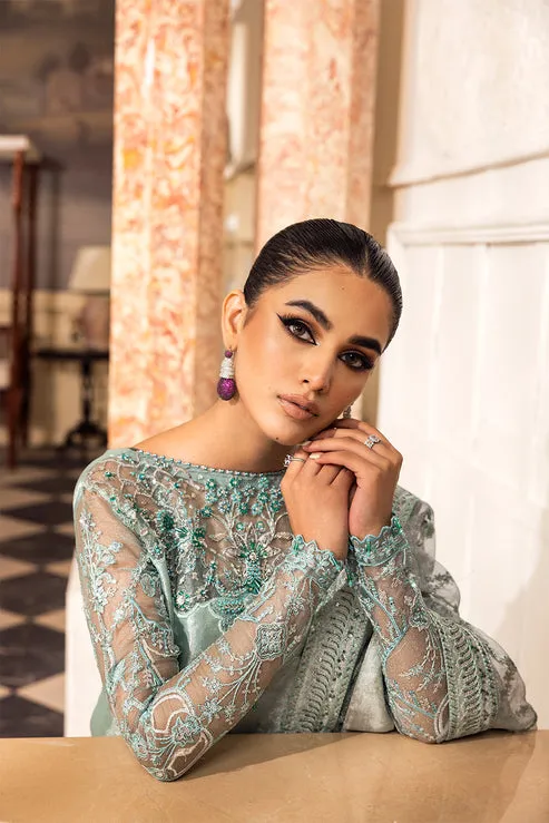 Embellished Kameez Trouser Blue Pakistani Party Dress