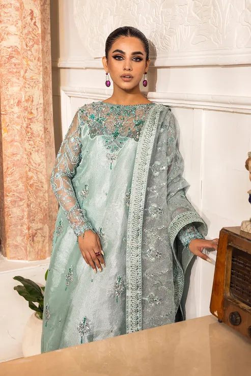 Embellished Kameez Trouser Blue Pakistani Party Dress